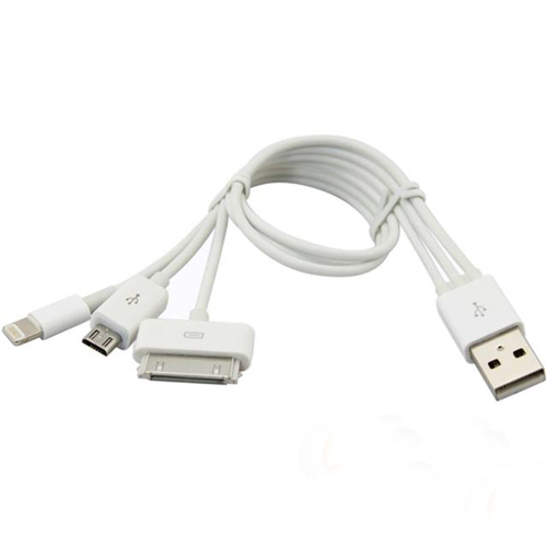 CRAB 酷博 苹果4/苹果5 (雷电口)/MICRO 三接口 多功能USB三合一充电数据线