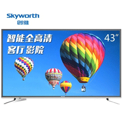 创维（Skyworth）43E3500 43英寸窄边全高清智能LED电视酷开网络平板液晶彩电 黑色