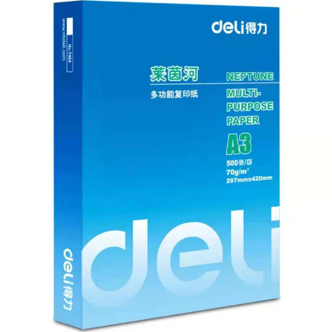得力/deli 莱茵河 A3 70g 纯白 5包/箱 复印纸